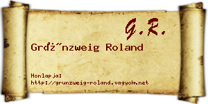 Grünzweig Roland névjegykártya